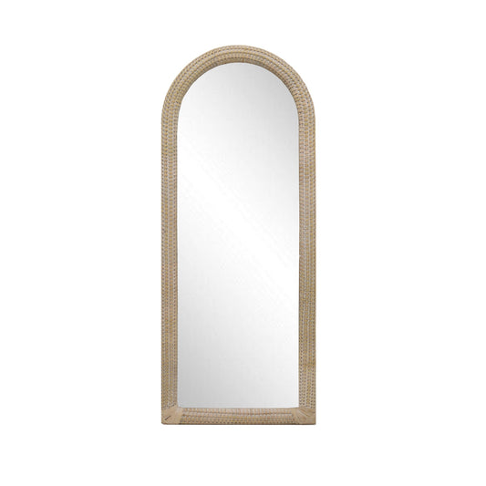 Boho Arch Rattan Wall Mirror