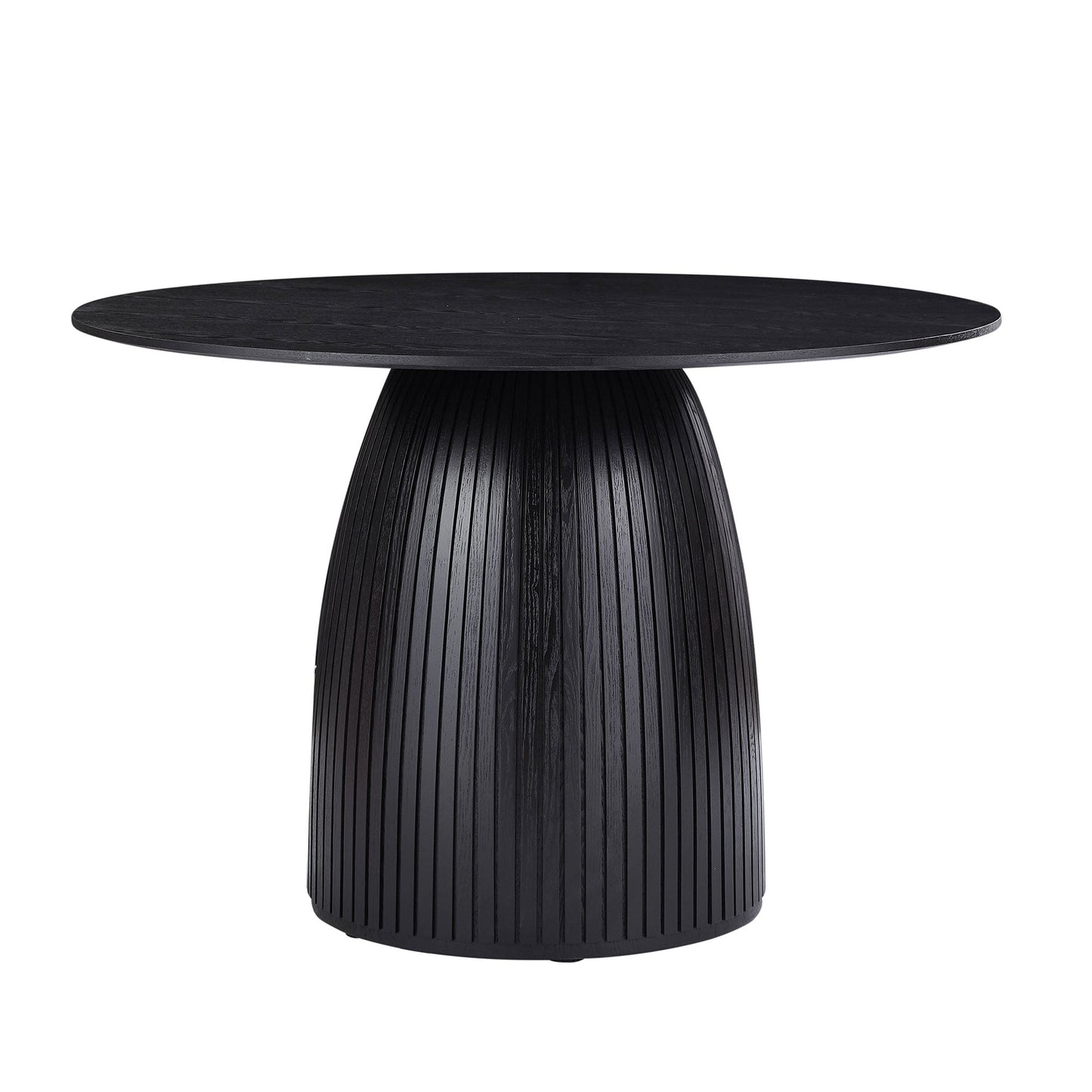 47.24" Round Dining Table with Wood Frame and Wave Pattern Base