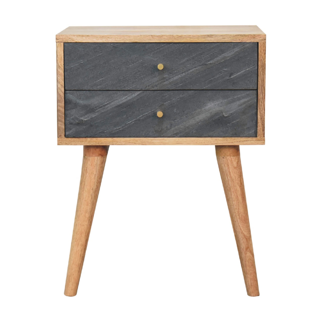 Solid Wood Beside with 2 Drawers