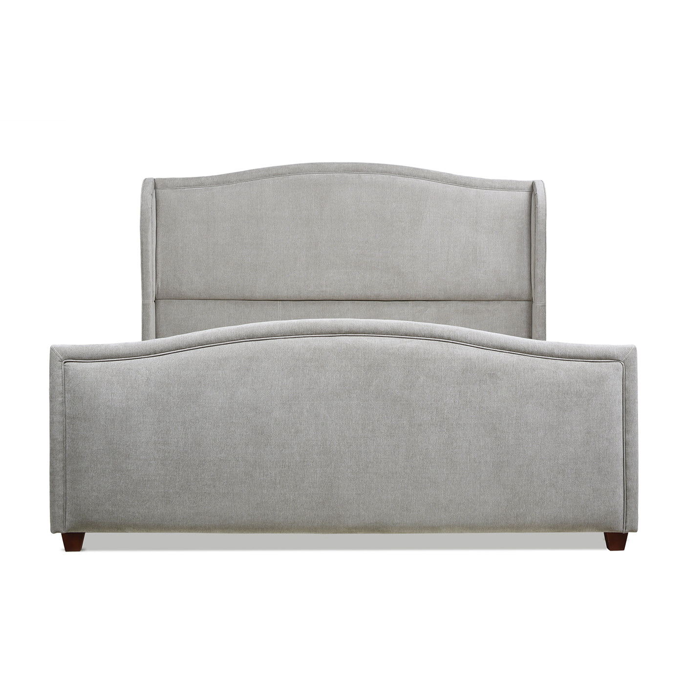 Upholstered King Size Panel Bed with Tall Wingback and Headboard Design