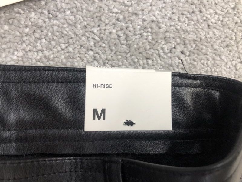 ZARA Pants Womens Black Medium Leather Ankle Skinny Pant High Rise Pockets