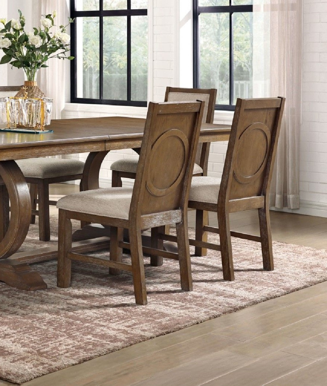 Upholstered Dining Chair with Seat Cushions and High Back