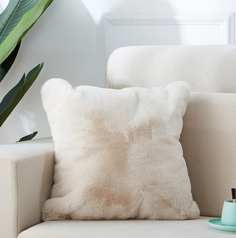 Floryn Luxury Chinchilla Faux Fur Pillow, 18" x 18"
