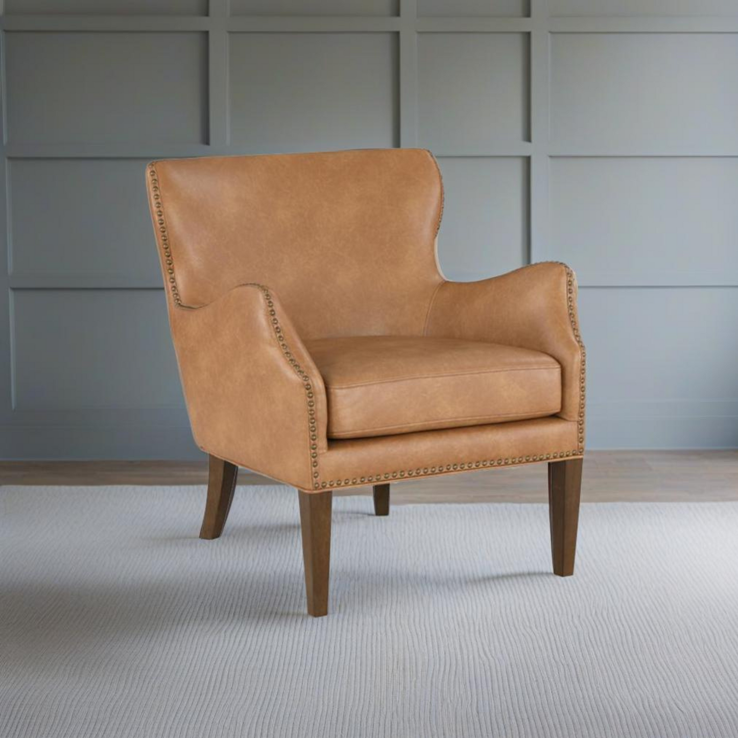 Erythrite Upholstered Accent Chair with Nailhead Trim and Removable Cushion