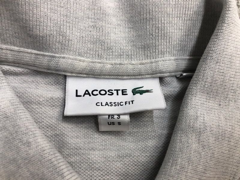 Lacoste Polo Shirts Mens Small Light Gray Classic Fit Short Sleeve Lightweight
