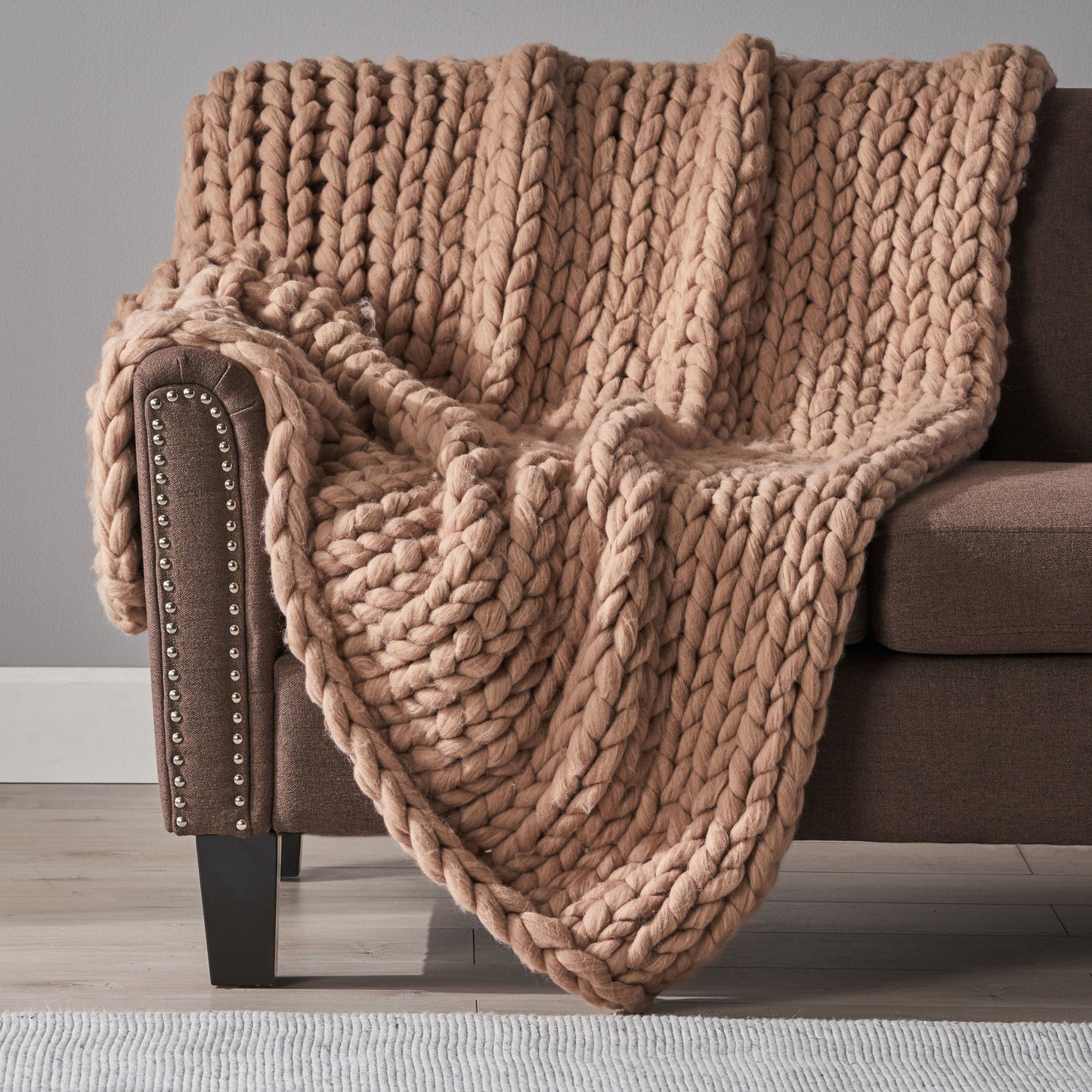 Estyl Knitted Braid Pattern Throw Blanket