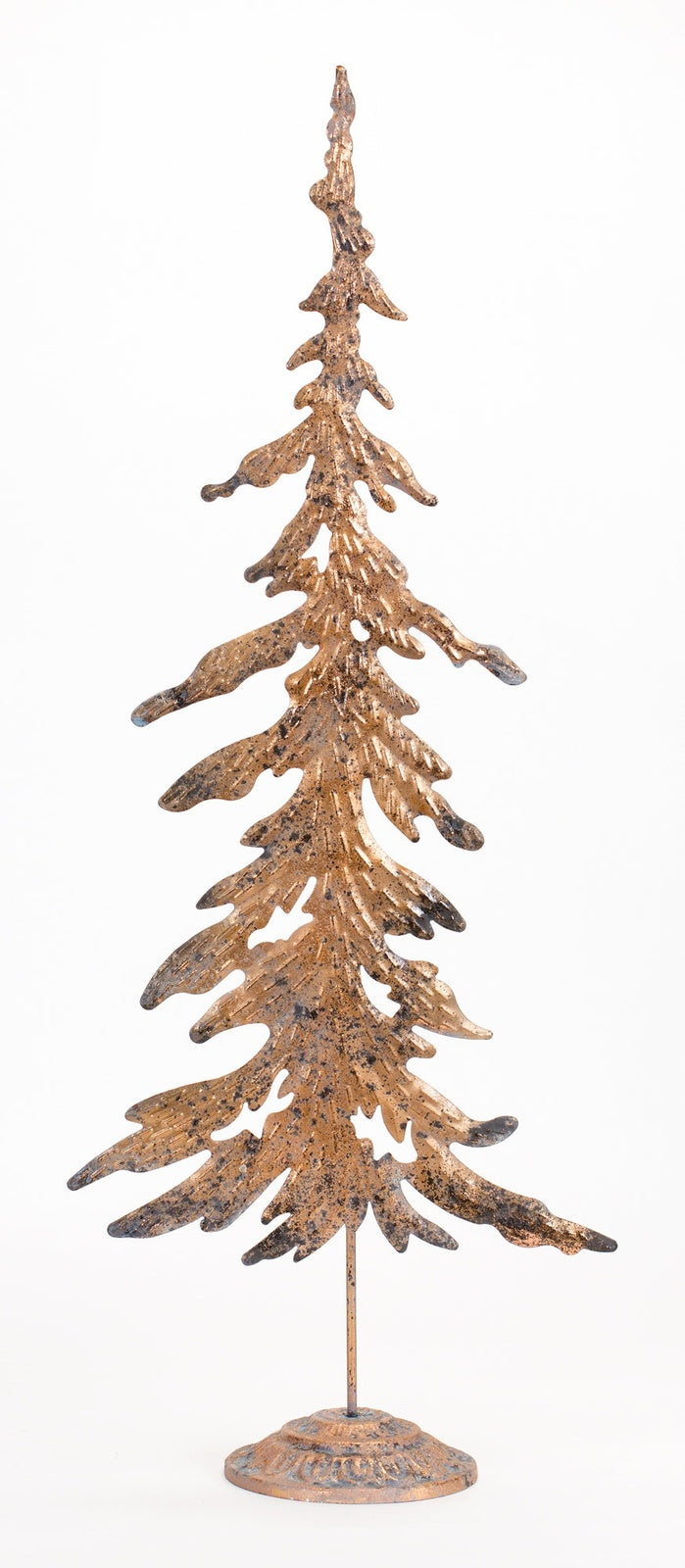 Rustic Bronze Metal Cut Out Tree Décor, Set of 6
