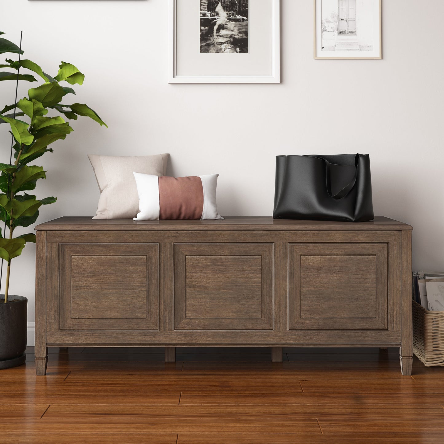 Solarium Storage Bench with Lift-up Lids
