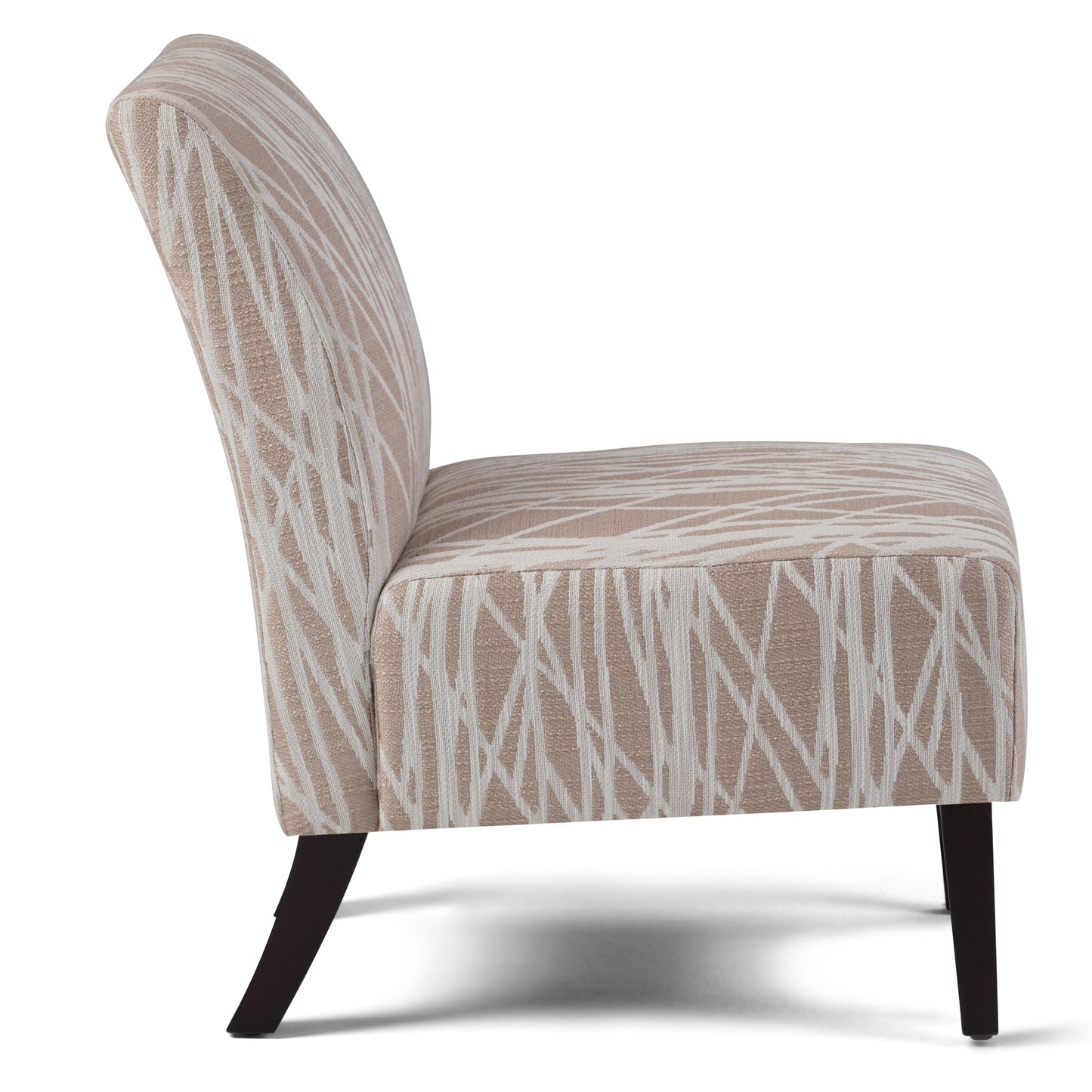 Upholstered Armless Accent Chair with Solid Wood Legs