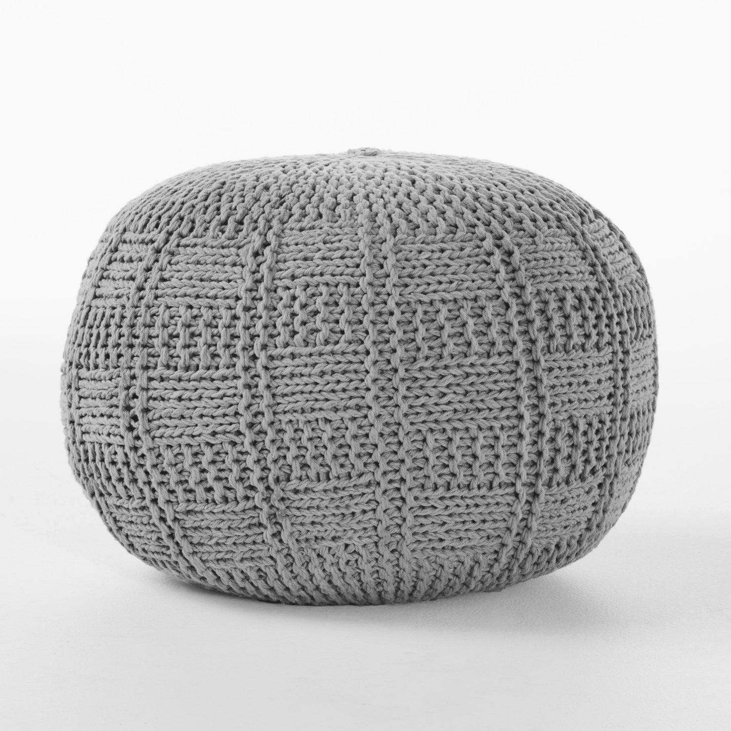 Fathomer Knitted Cotton Round Pouf