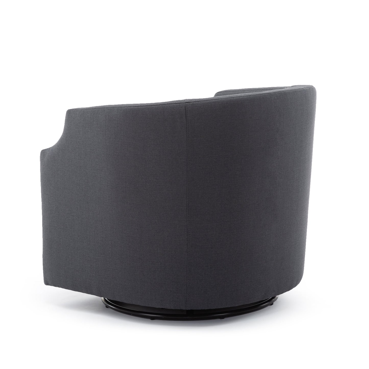 Crocoite Upholstered Barrel Chair with Clip Arms Design and 360-Degree Swivel