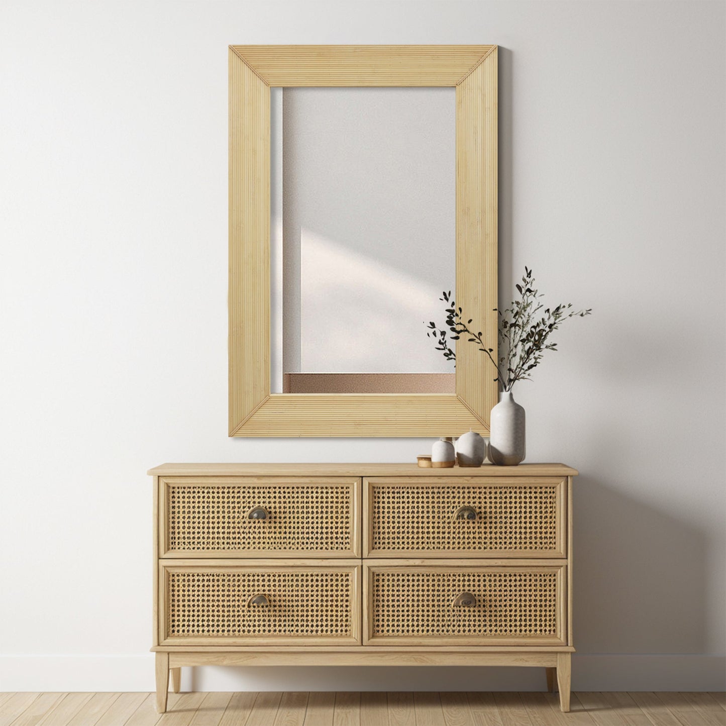 Rectangle Bamboo Wall Mirror