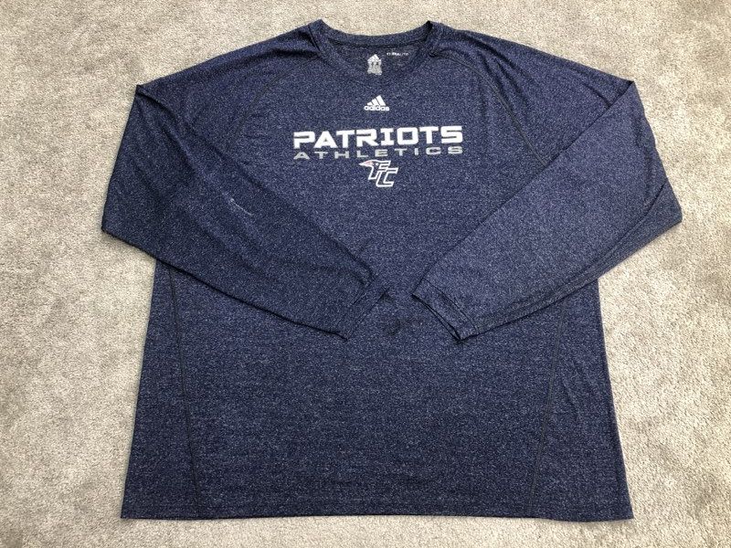 Adidas Shirts Mens 3XL Heather Blue Patriots Athletics ClimALite Crew Neck Tee