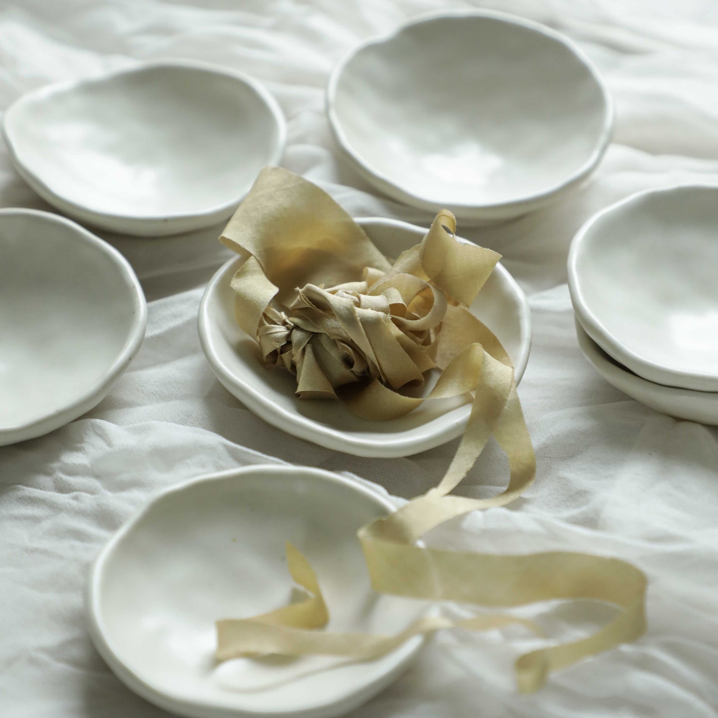 Handmade Ceramic Styling Dish {Satin White}