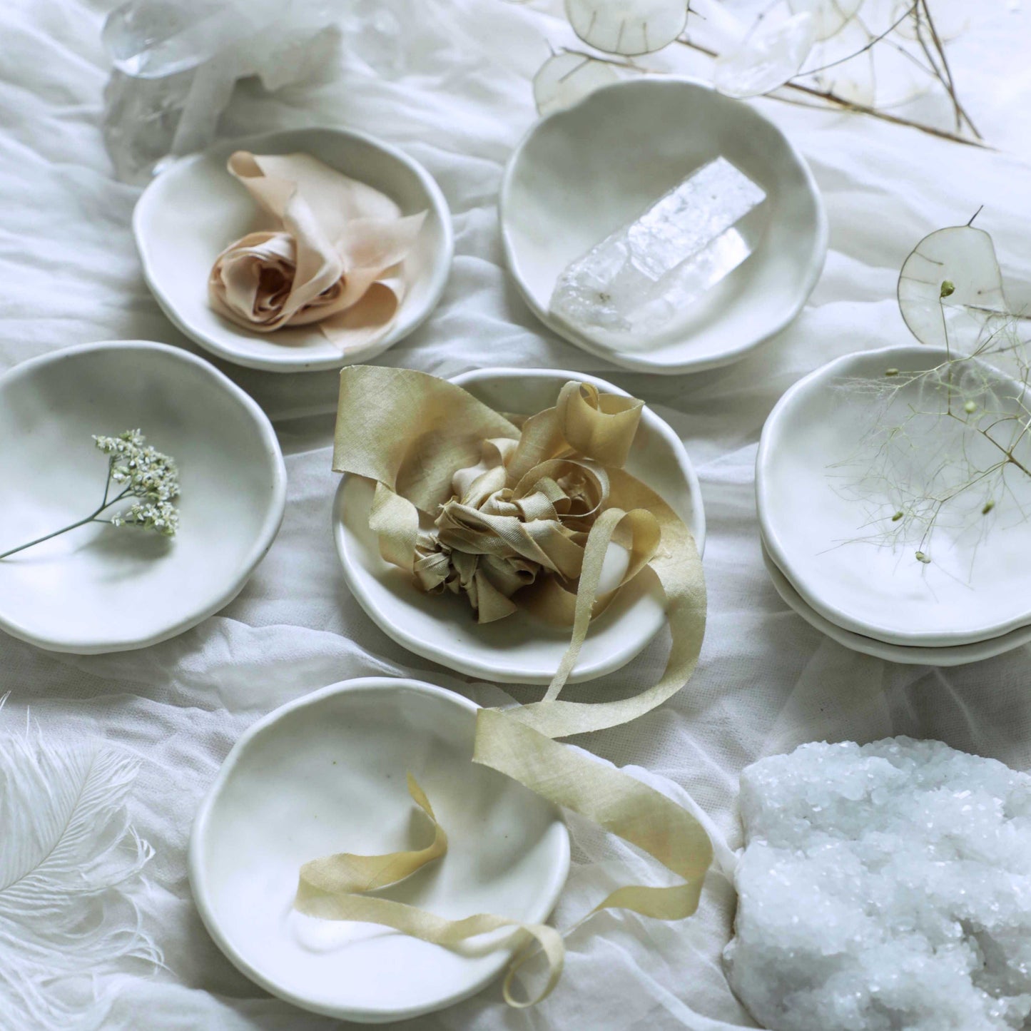 Handmade Ceramic Styling Dish {Satin White}