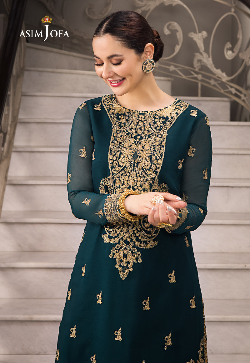 AJZS-19 EMBROIDERED GEORGETTE CHIFFON 1 PC