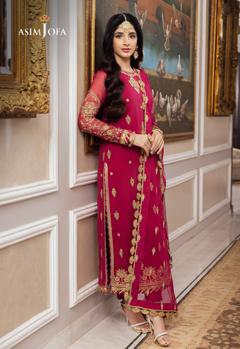 AJZS-22 EMBROIDERED GEORGETTE CHIFFON 3 PCS
