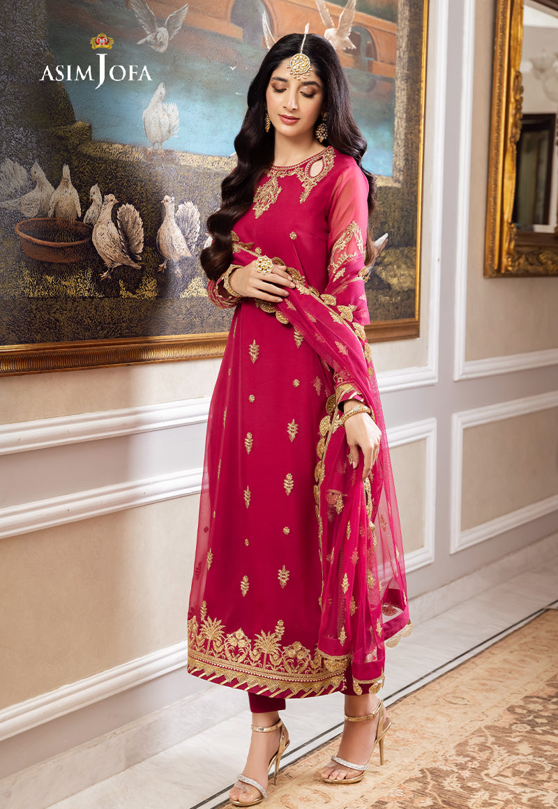 AJZS-22 EMBROIDERED GEORGETTE CHIFFON 3 PCS