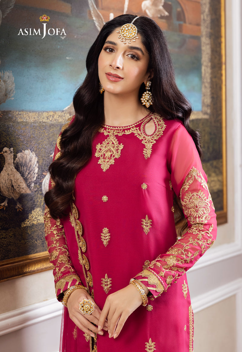 AJZS-22 EMBROIDERED GEORGETTE CHIFFON 3 PCS