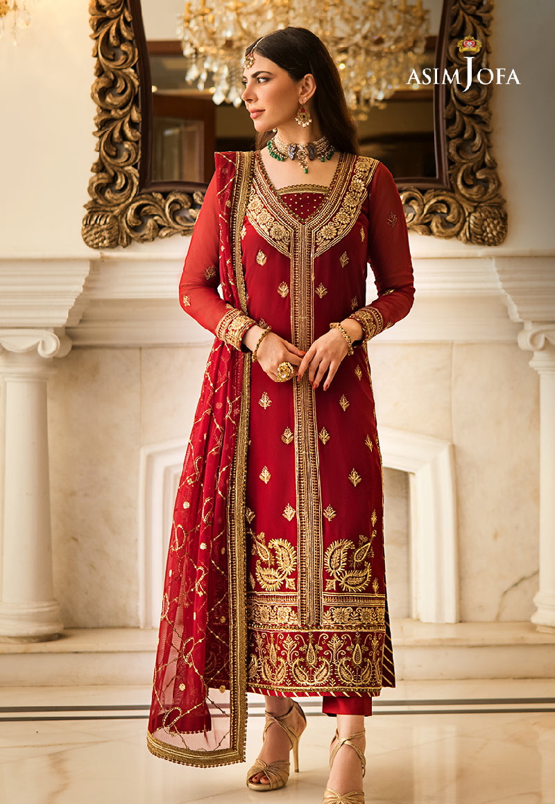 AJZS-21 EMBROIDERED GEORGETTE CHIFFON 2 PCS