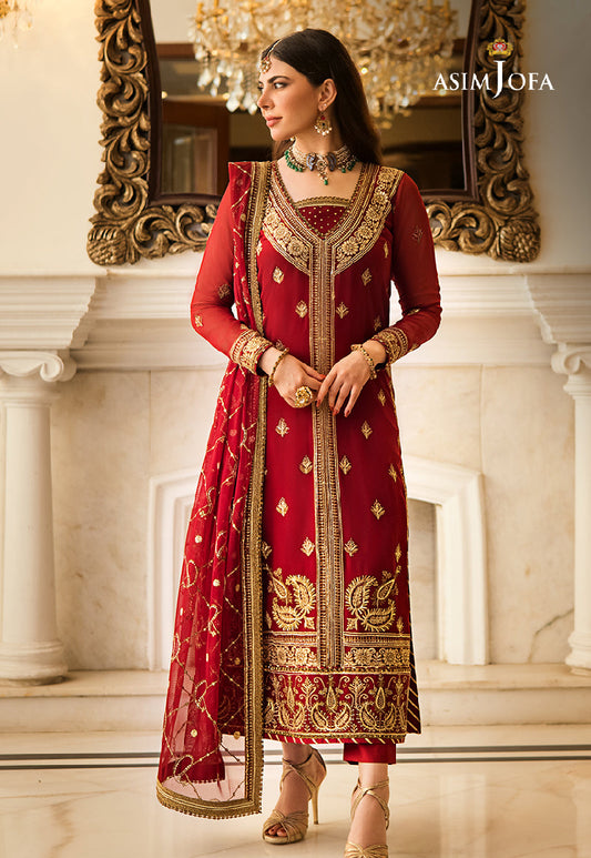 AJZS-21 EMBROIDERED GEORGETTE CHIFFON 2 PCS