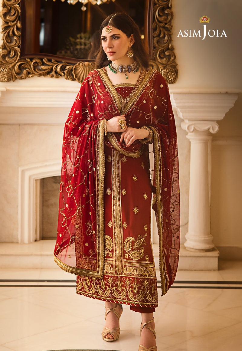 AJZS-21 EMBROIDERED GEORGETTE CHIFFON 2 PCS