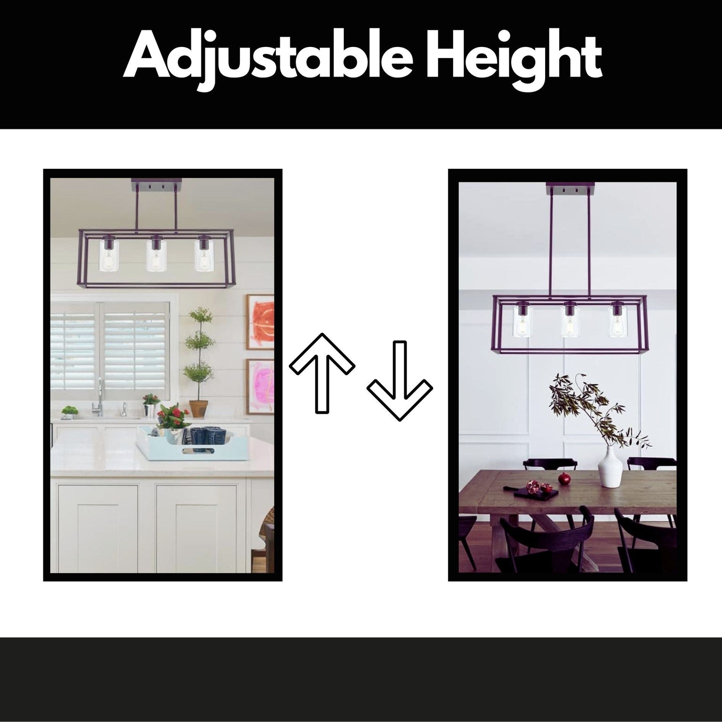 3-Light Chandeliers with Glass Shade