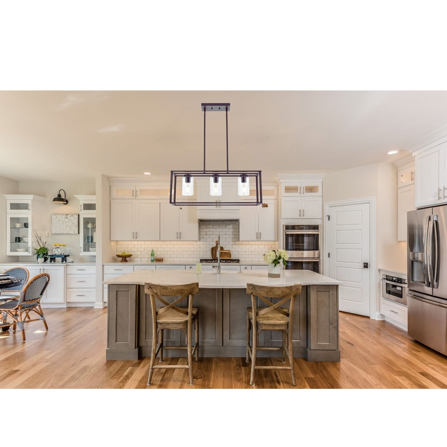 3-Light Chandeliers with Glass Shade