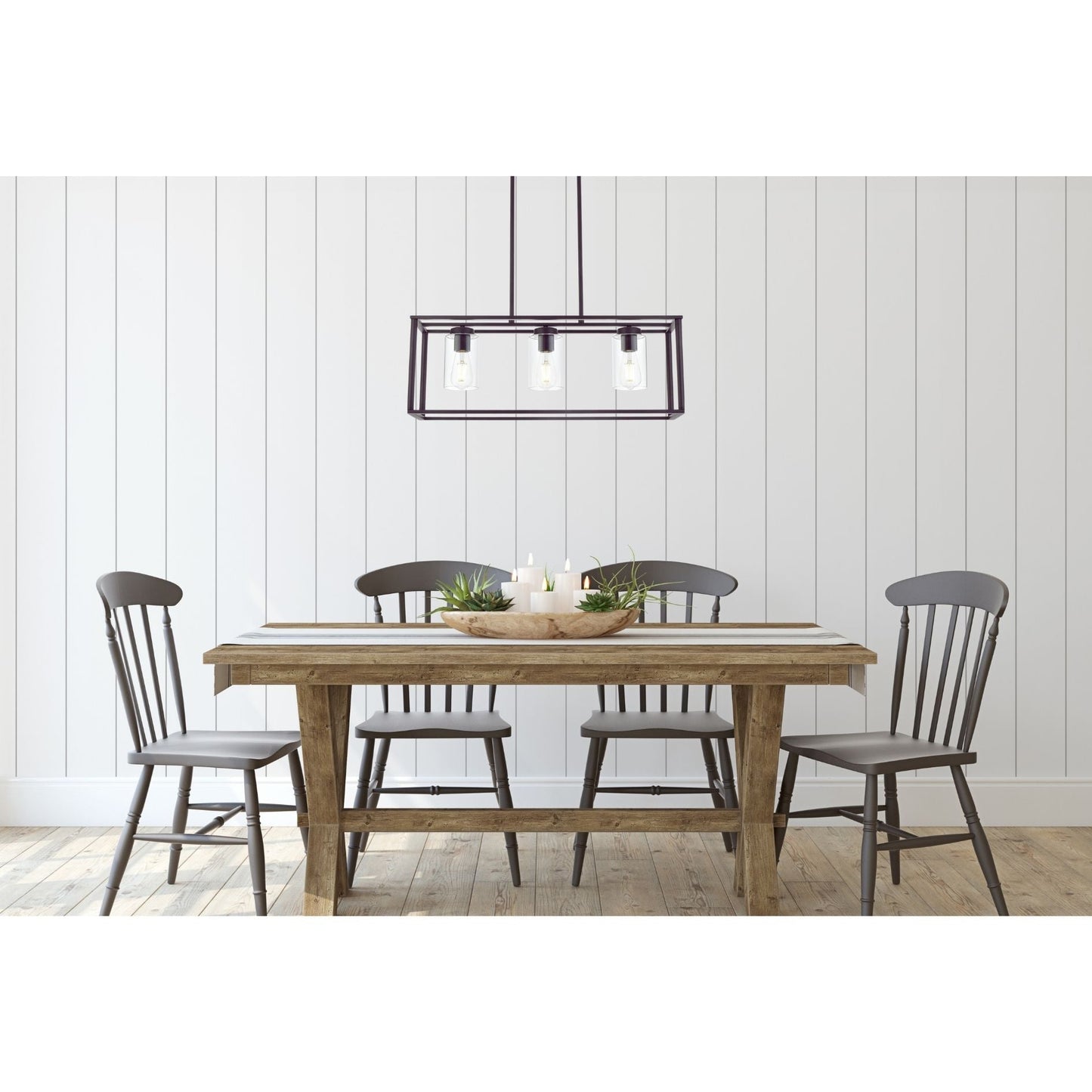 3-Light Chandeliers with Glass Shade