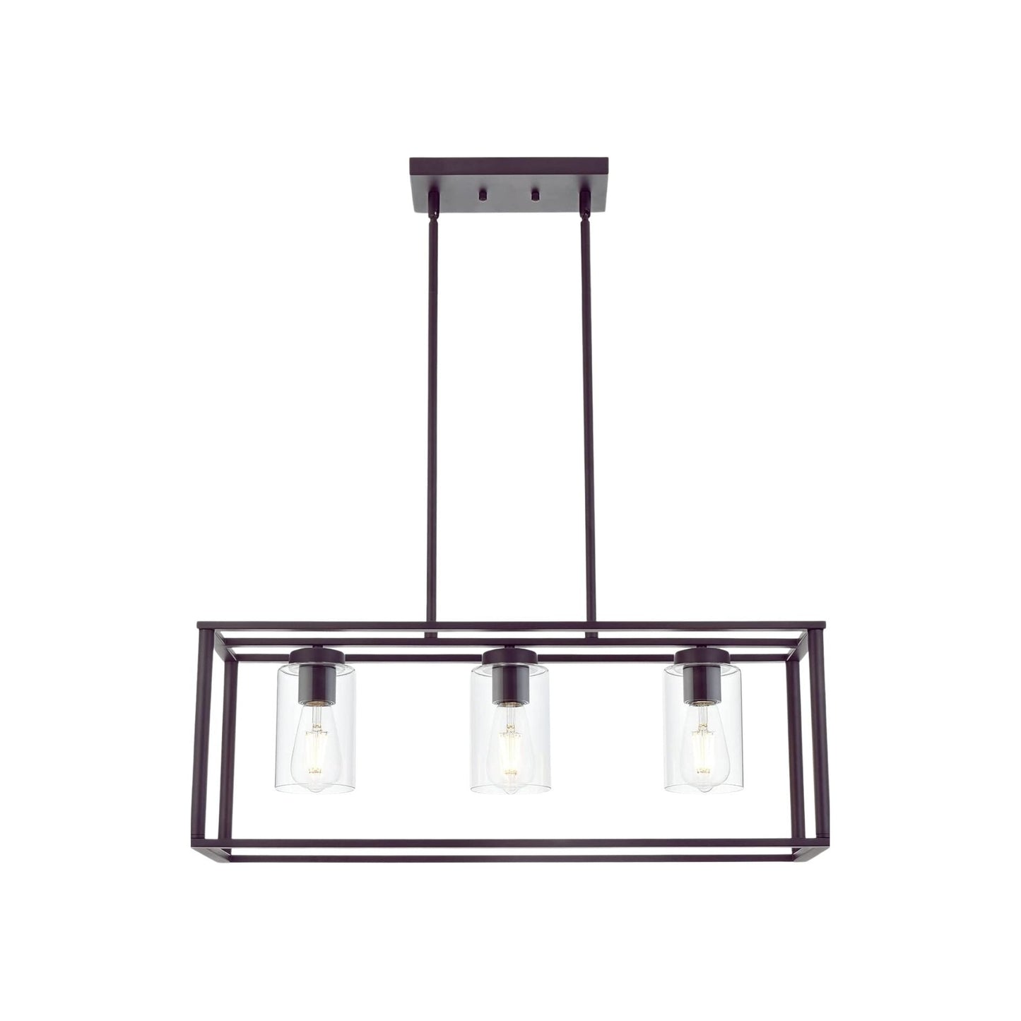 3-Light Chandeliers with Glass Shade