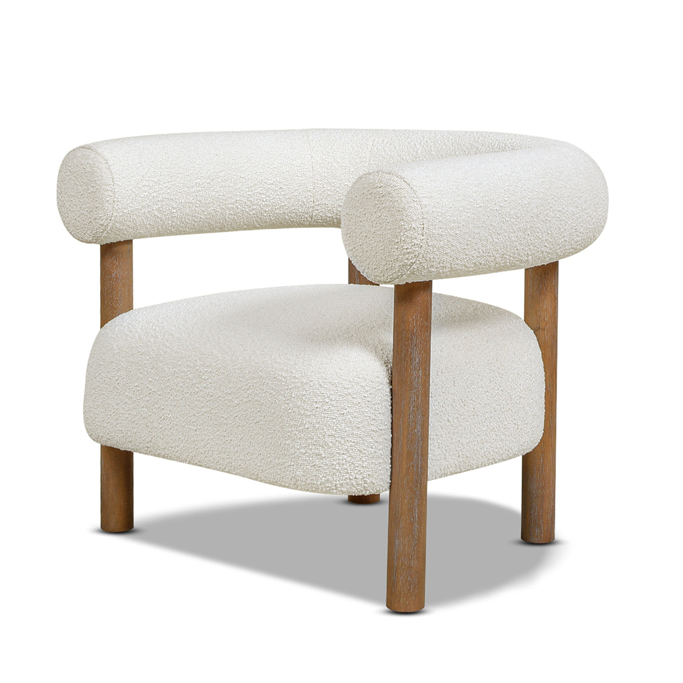 Upholstered Open Back Barrel Chair