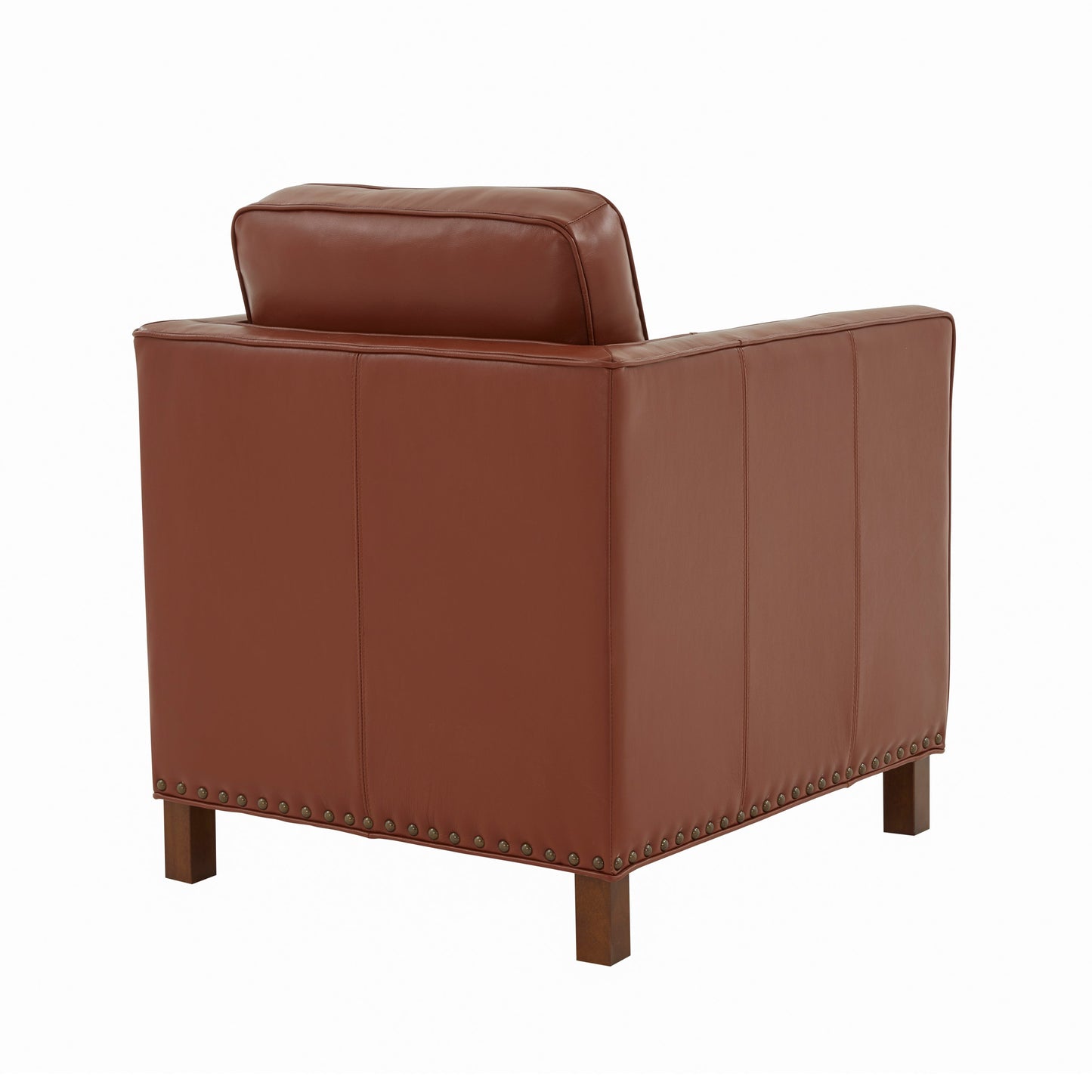 Upholstered Accent Chair with Nailhead Trim and Reversible Back Cushion