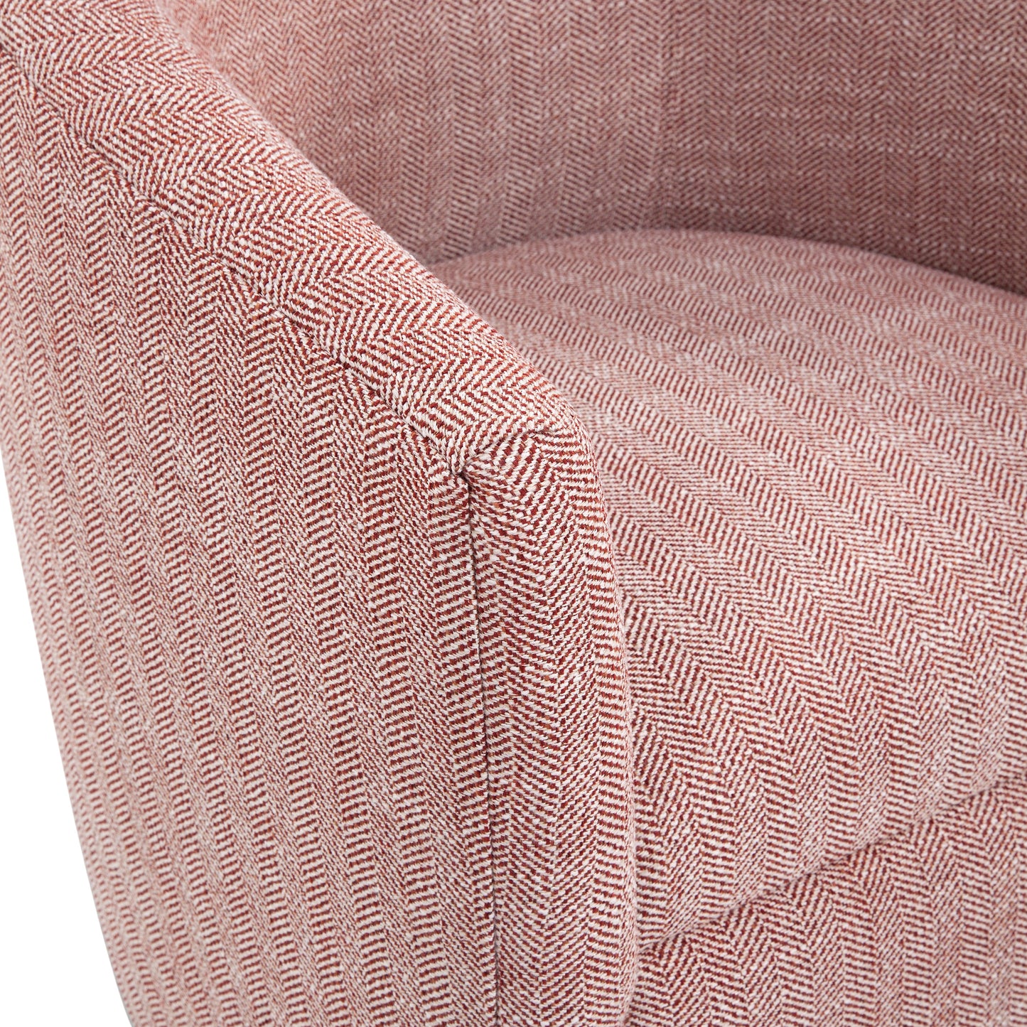Upholstered Swivel Barrel Chair with Sloped Arms