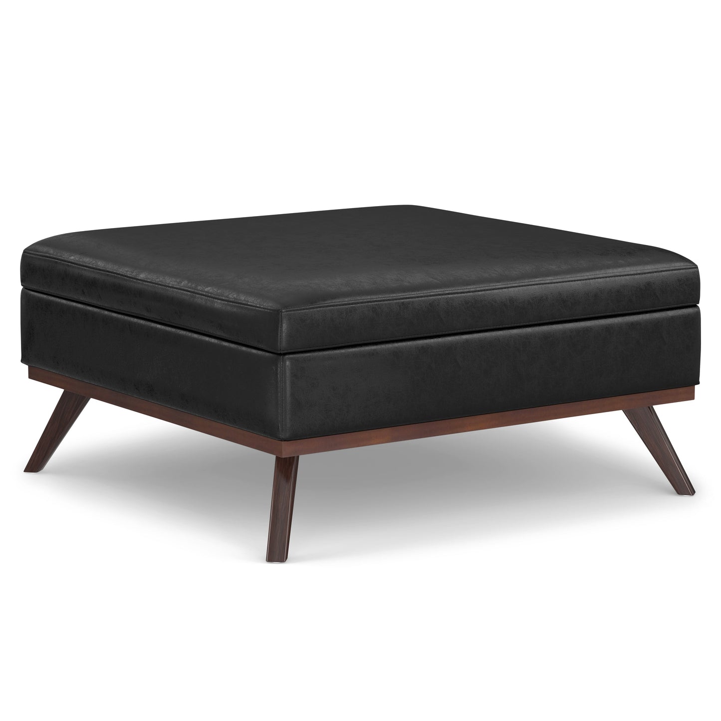 Venture 40"W Square Flip Top Ottoman with Wood Frame