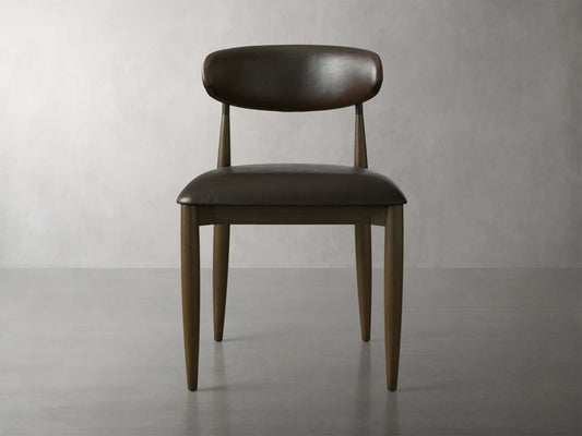 Jagger Faux Leather Dining Side Chair in Cinder with Oil Rubbed Bronze