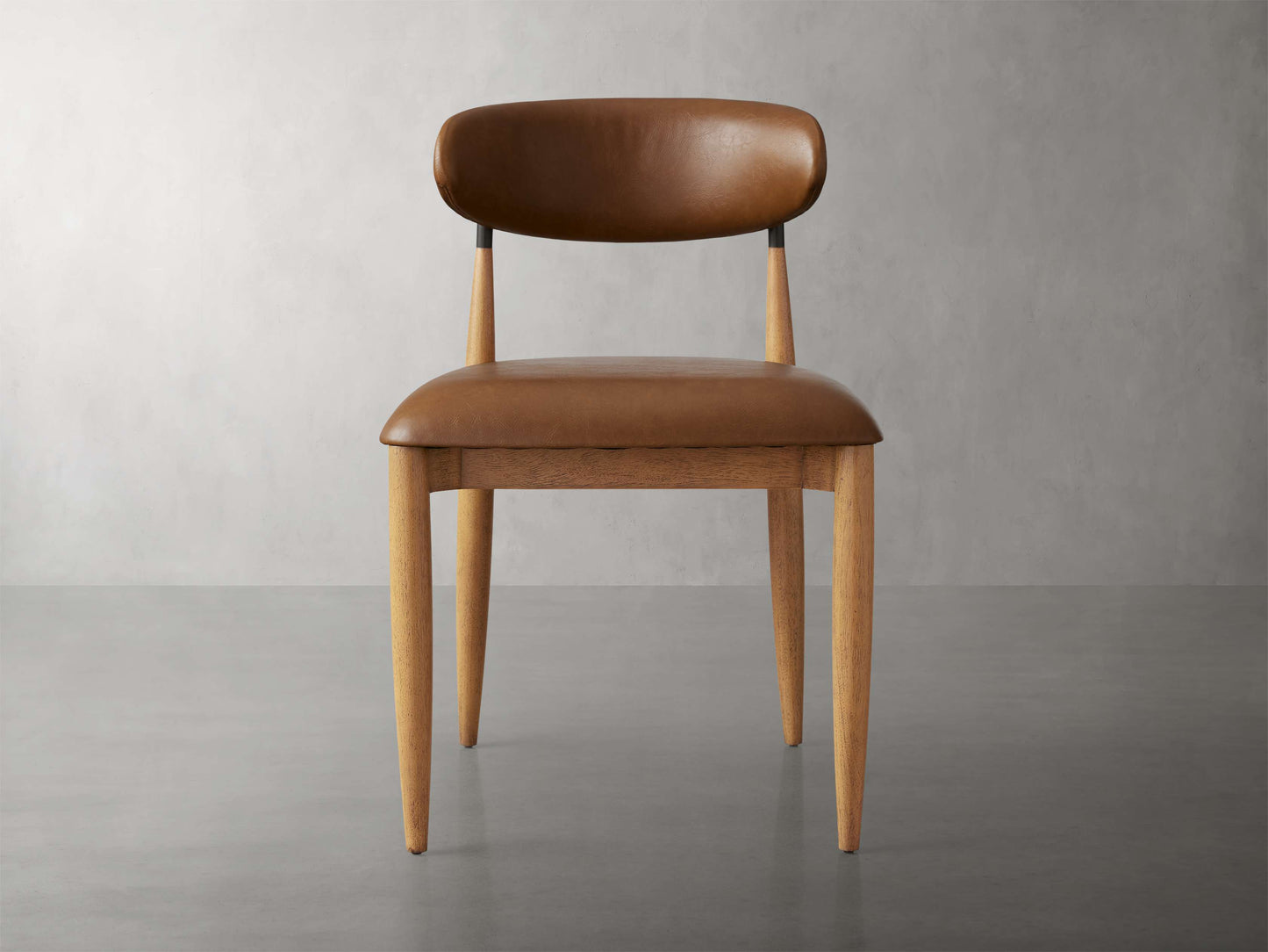 Jagger Faux Leather Dining Side Chair in Natural with Oil Rubbed Bronze