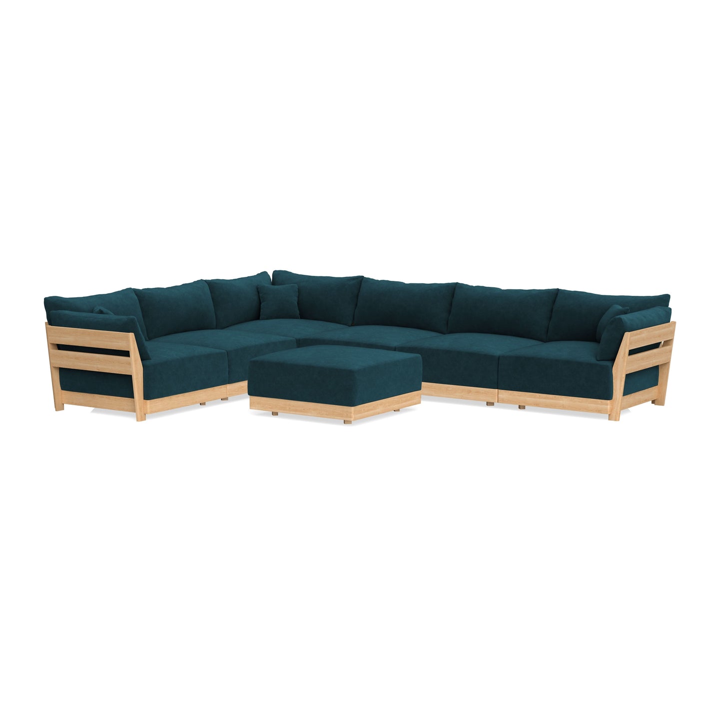 Slipcover Only - Modular Bondi 6-Seater Corner Sectional + Ottoman in Indigo