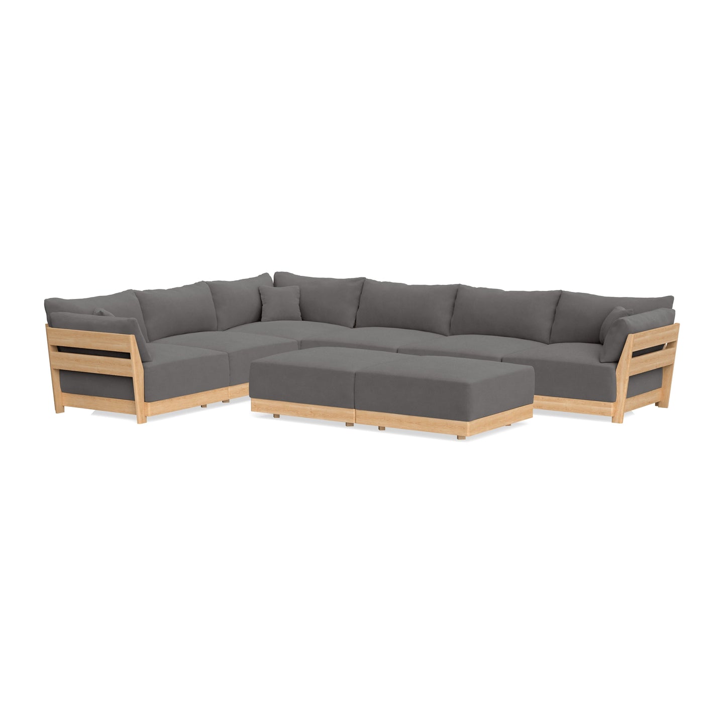 Slipcover Only - Modular Bondi 6-Seater Corner Sectional + Bench Ottoman in Burnt Ember