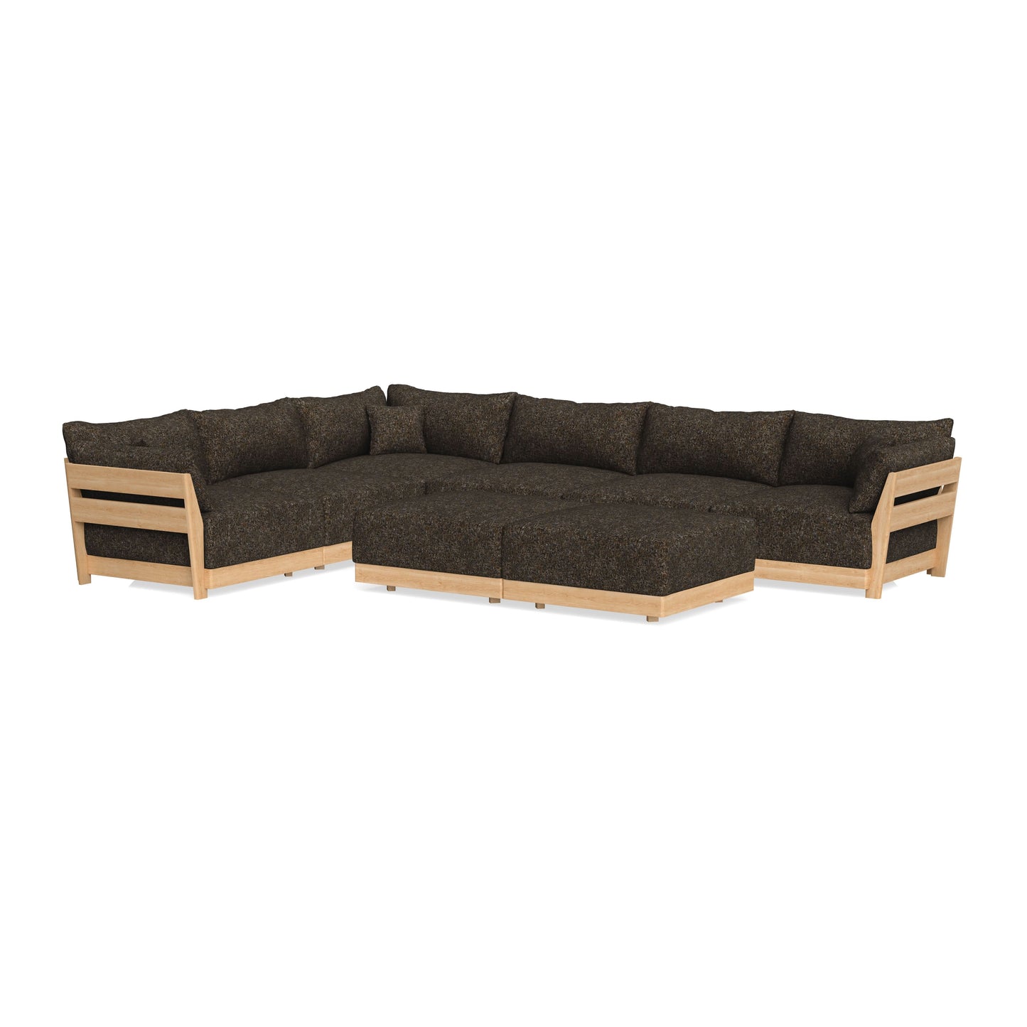 Slipcover Only - Modular Bondi 6-Seater Corner Sectional + Bench Ottoman in Phantom