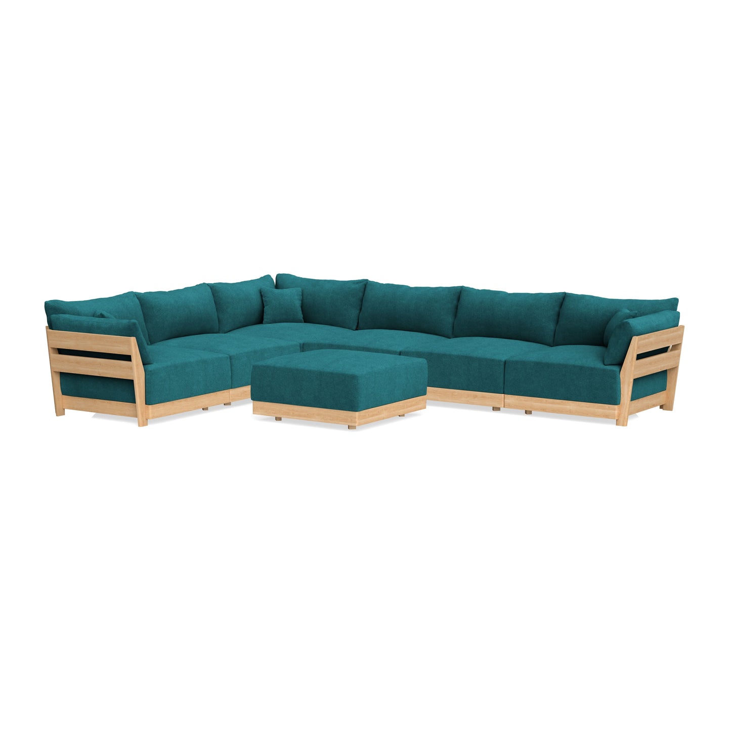 Slipcover Only - Modular Bondi 6-Seater Corner Sectional + Ottoman in Ocean