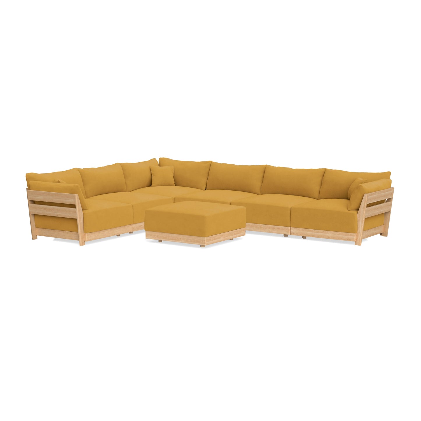 Slipcover Only - Modular Bondi 6-Seater Corner Sectional + Ottoman in Honey