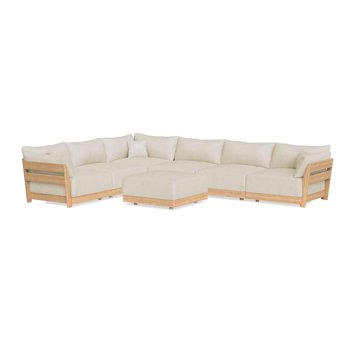Slipcover Only - Modular Bondi 6-Seater Corner Sectional + Ottoman in Mascarpone
