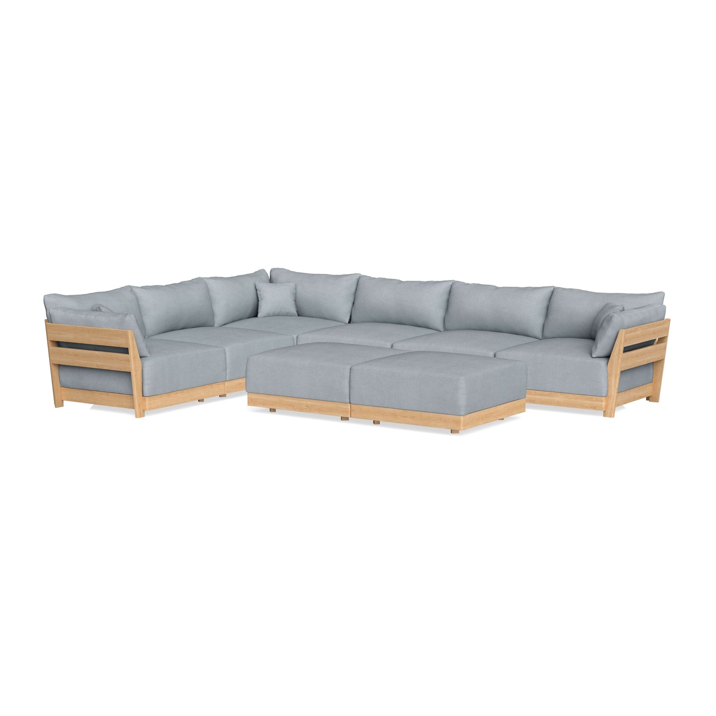 Slipcover Only - Modular Bondi 6-Seater Corner Sectional + Bench Ottoman in Ash