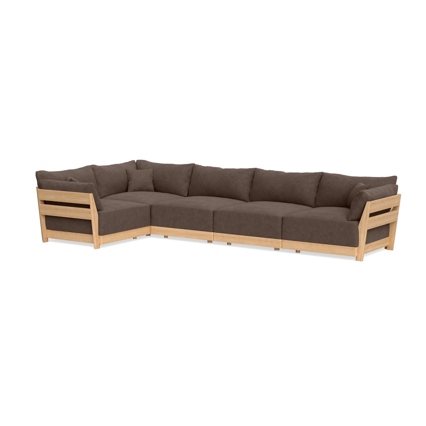 Modular Bondi Latte 5-Seater L-Sectional in Chocolate | Memory Foam Blend