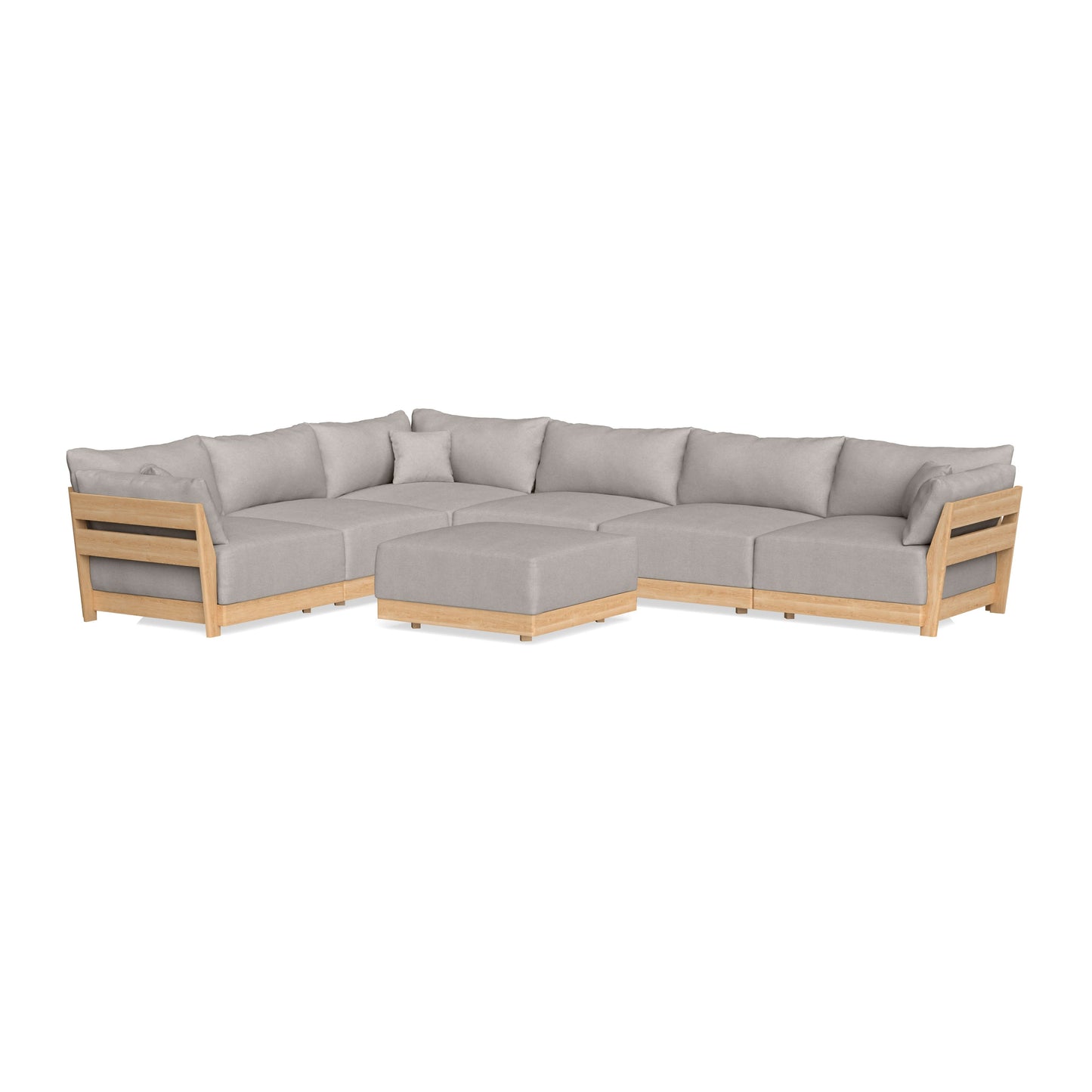 Slipcover Only - Modular Bondi 6-Seater Corner Sectional + Ottoman in Cloud