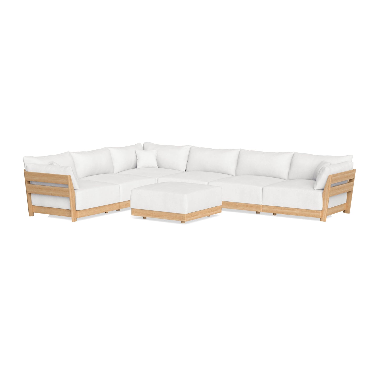 Slipcover Only - Modular Bondi 6-Seater Corner Sectional + Ottoman in Snow