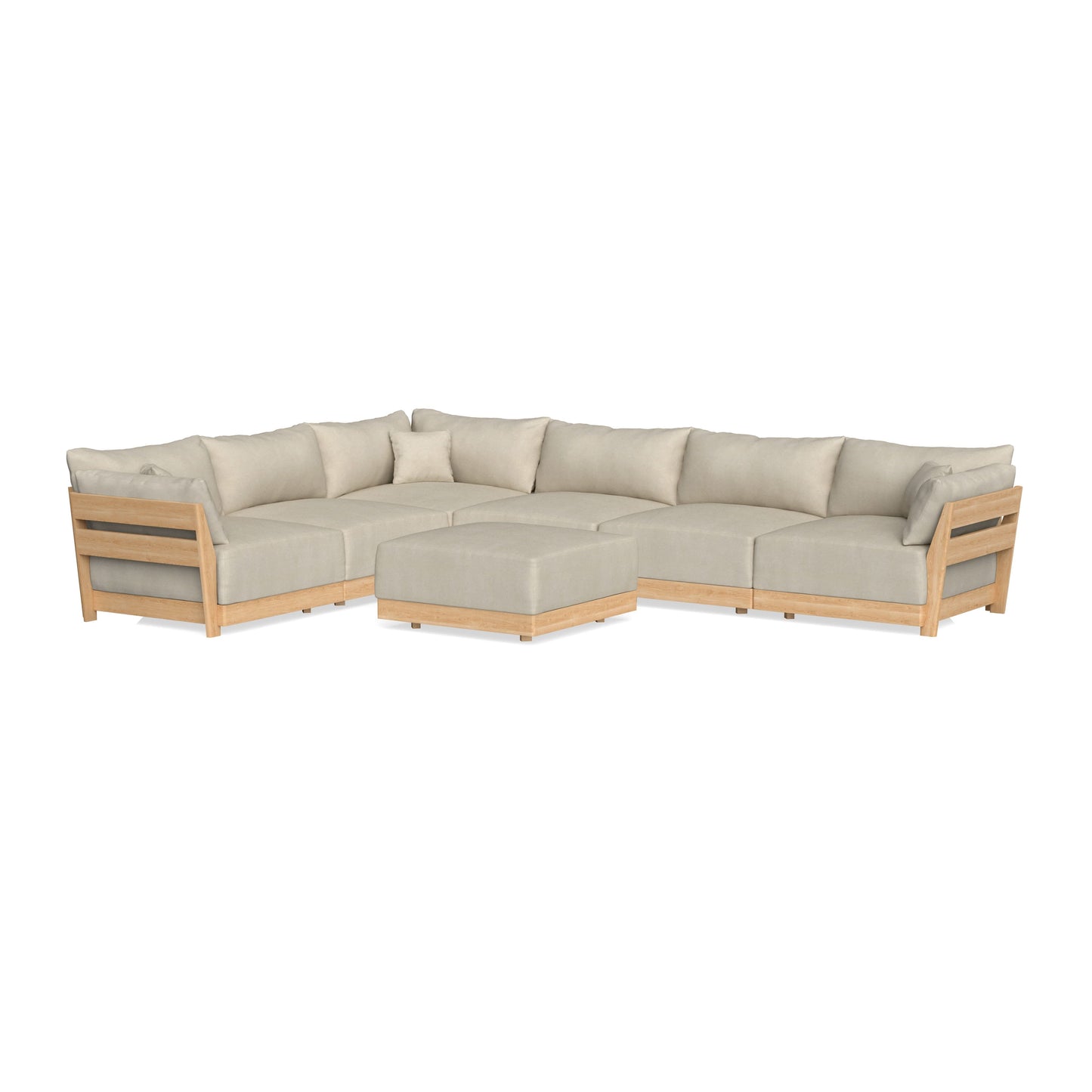 Slipcover Only - Modular Bondi 6-Seater Corner Sectional + Ottoman in Almond