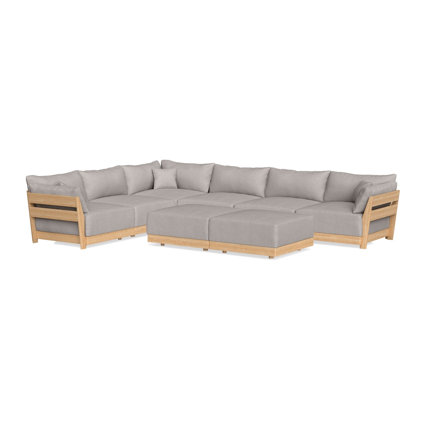 Slipcover Only - Modular Bondi 6-Seater Corner Sectional + Bench Ottoman in Cloud