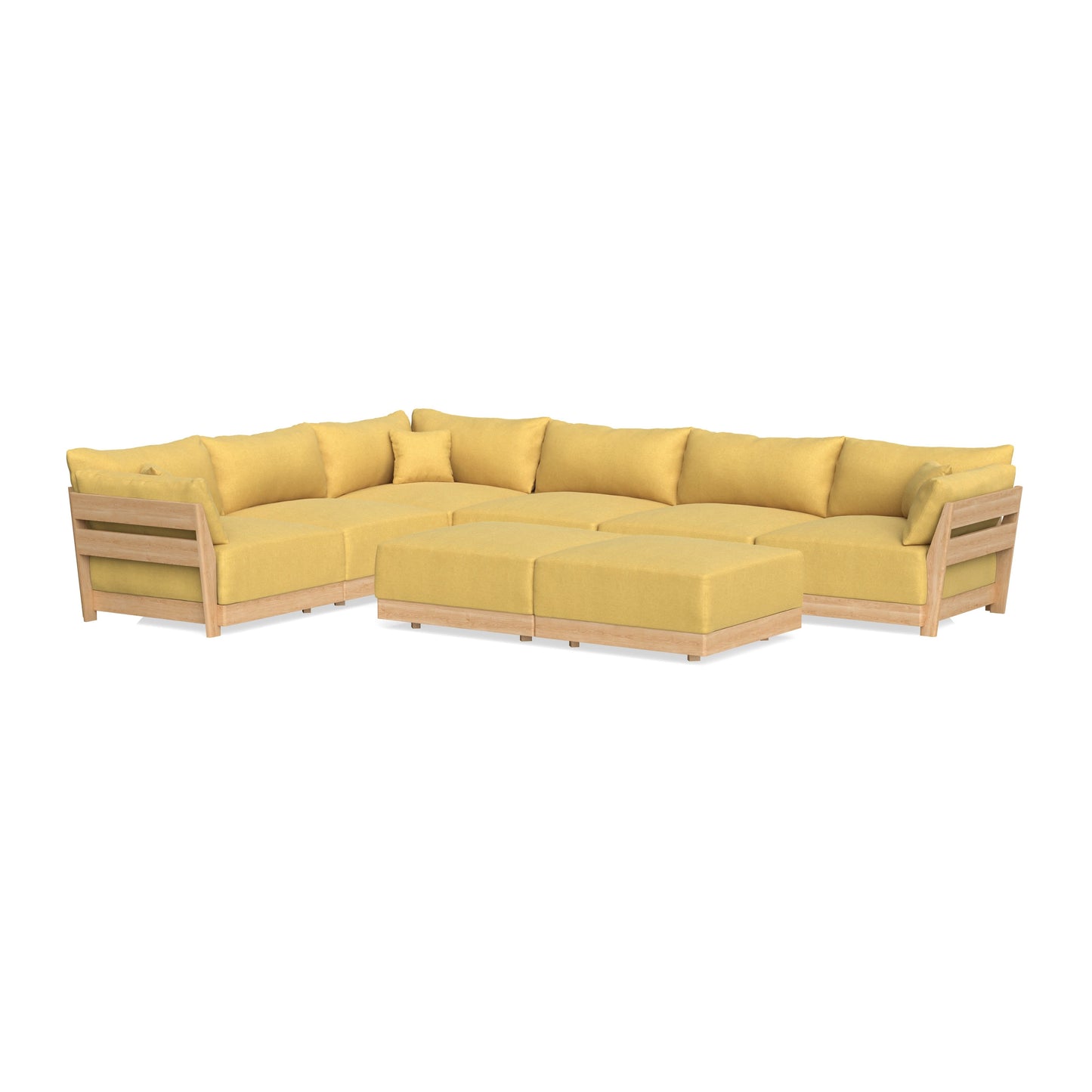 Slipcover Only - Modular Bondi 6-Seater Corner Sectional + Bench Ottoman in Goldenrod