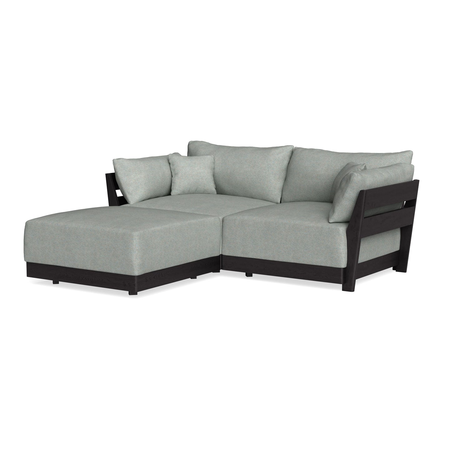 Modular Bondi Black 2-Seater Sectional in Spa | Classic Blend
